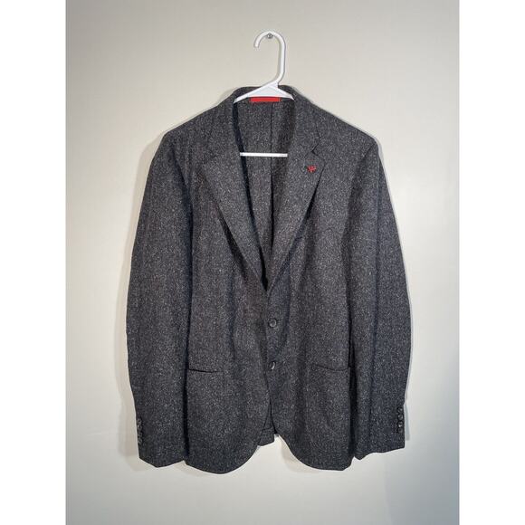 Isaia Soft-Constructed Patterned Wool-Silk Sport Coat Size Men’s 52 w/ Pin - Picture 1 of 16